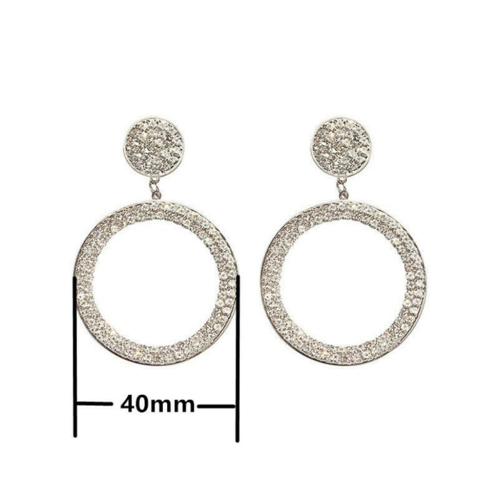 925 Silver Gold Hoop Earrings - Picture 3 of 3